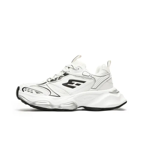 LISATANG Anti-Slip And Wear-Resistant Breathable Low-Top Chunky Sneakers Unisex White
