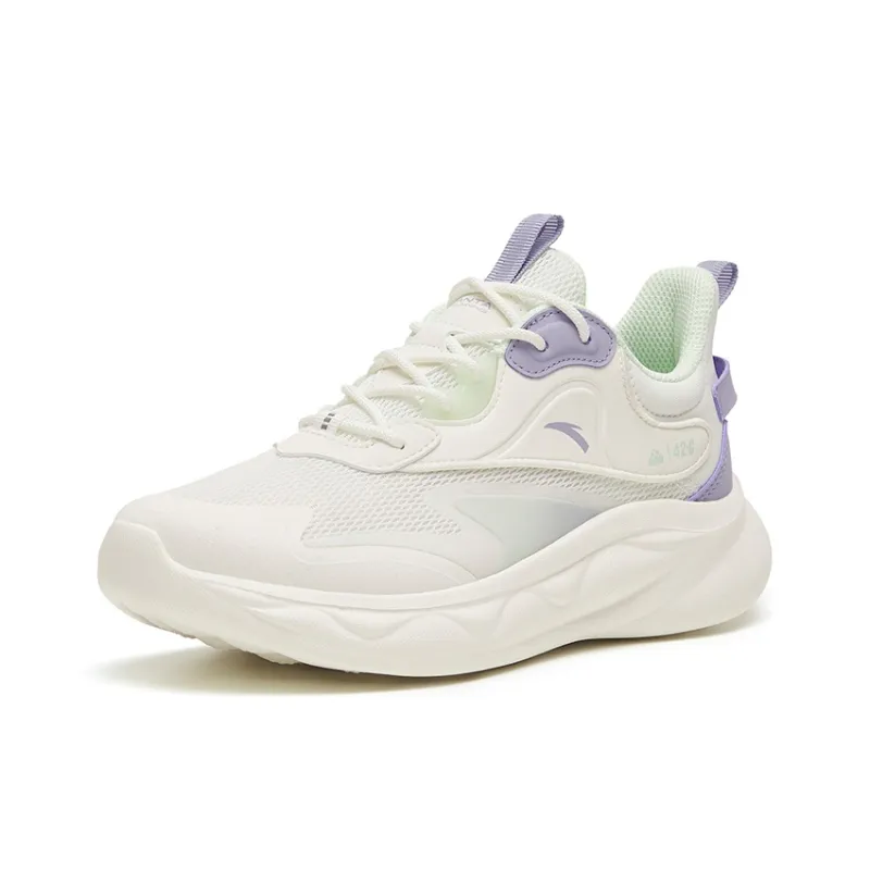 Anta Mianbomb 2 Anti Slip Wear Resistant Low Top Running Shoes Women's White Purple-1