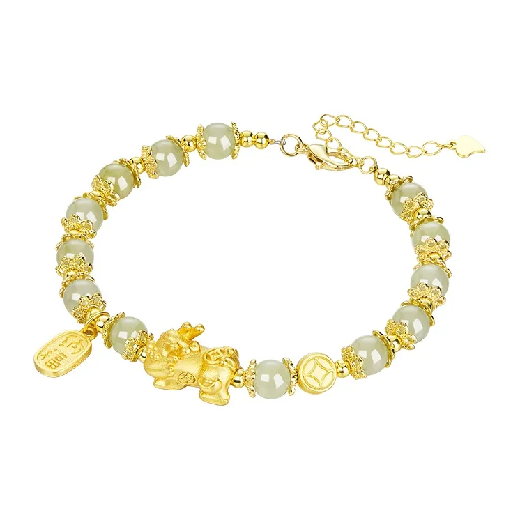 Mom's Gift Hetian Jade Bracelets Pale Greenish White Jade Women's-1