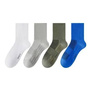 XXLLG Mid Calf Socks Men's 4 Pack
