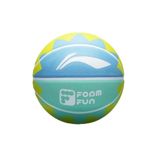 LiNing Rubber Basketball Light Blue Green Size 5 Ball Training Kids'