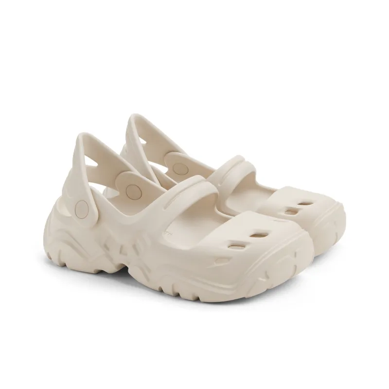 CHARLES&KEITH Small Ck Clogs 4cm Women's Beige/Beige/Black-1