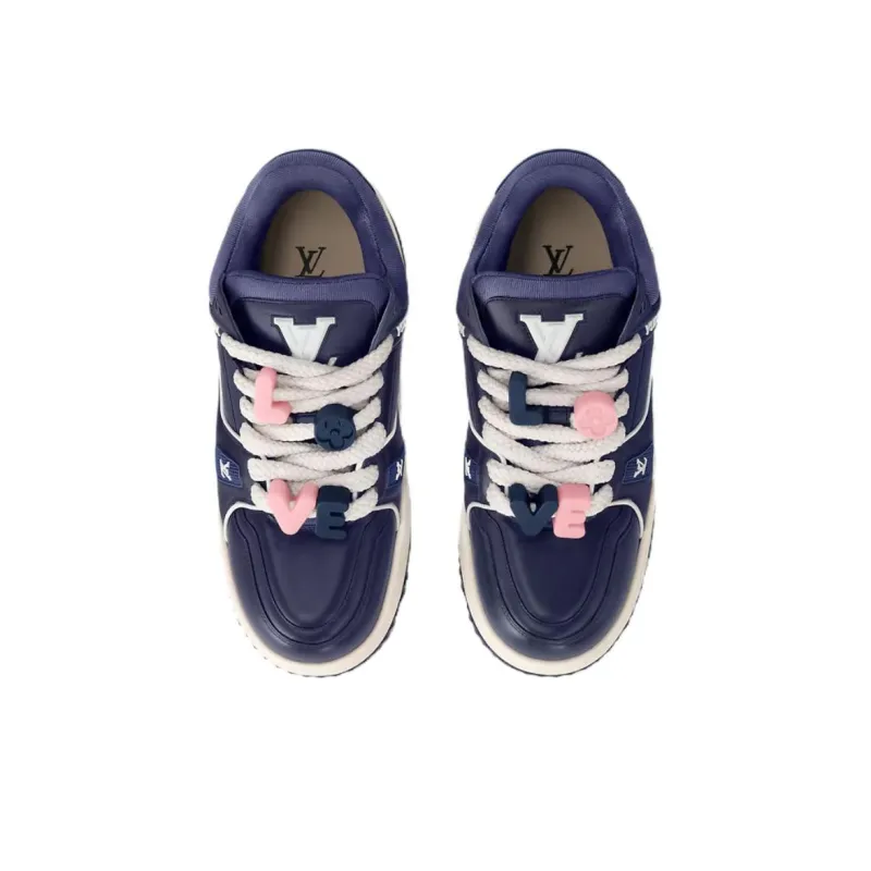 LOUIS VUITTON Trainer Maxi Low Top Casual Shoes Men's Dark Blue-3