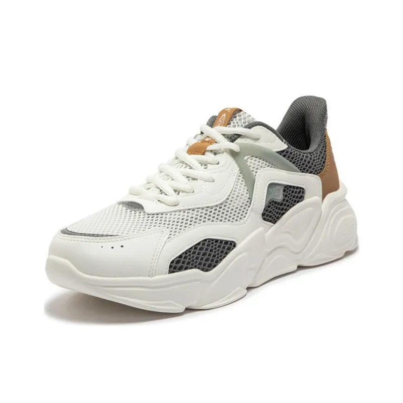 361° Wear Resistant Low Top Chunky Sneakers Men's White Gray Brown-1