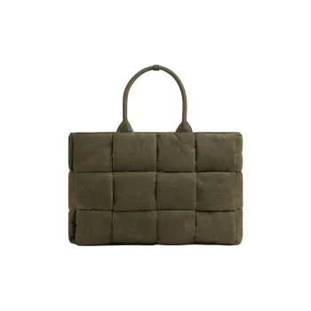 Bottega Veneta ARCO Cotton With Polyamide Tote Bag Shopping Bag Handbag Large Size Men's Olive