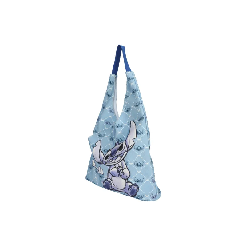 Disney Stitch Series Canvas One Shoulder Handbag Regular Unisex Light Blue-1