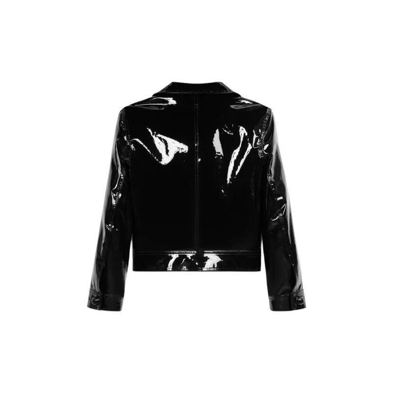 CELINE Straight Blouson Jacket In Patent Lambskin Leather-1