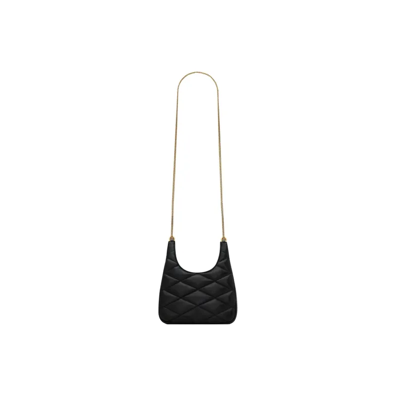 SAINT LAURENT Sade Series Sheepskin Hobo Bag Portable Crossbody Bag Shoulder Bag Women's Black-5