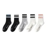 Black Blue Stripes-Black White Stripes-Light Gray Black Stripes-White Black Stripes-White with Pink Stripes[5 Pack]