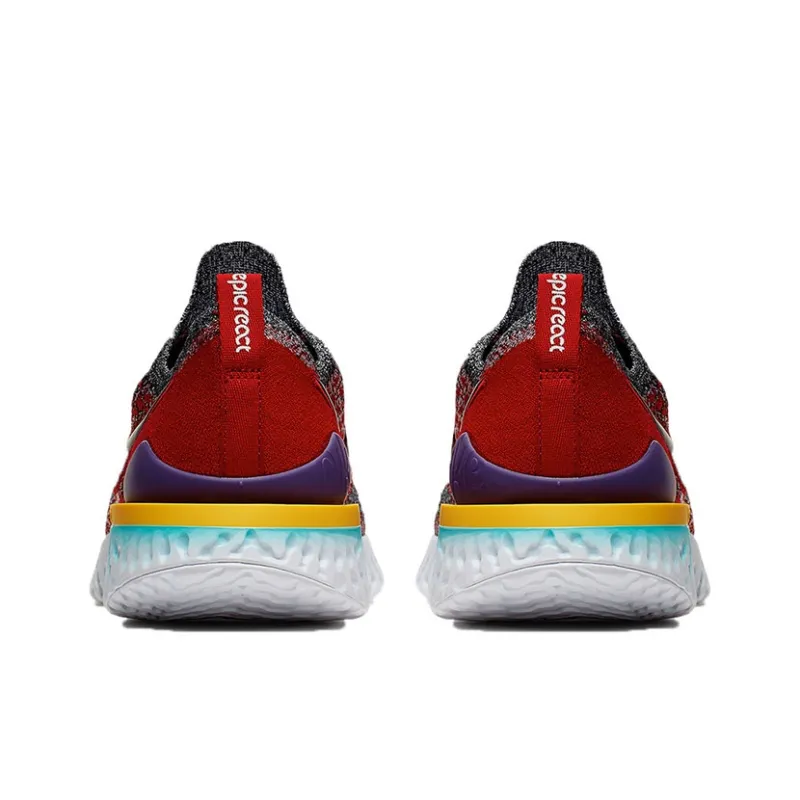 Nike Epic React Flyknit 2 'Black University Red'-2