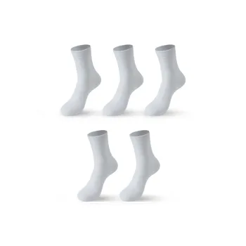 INVISIBLE Mid-Calf Socks Unisex 5 Pack White