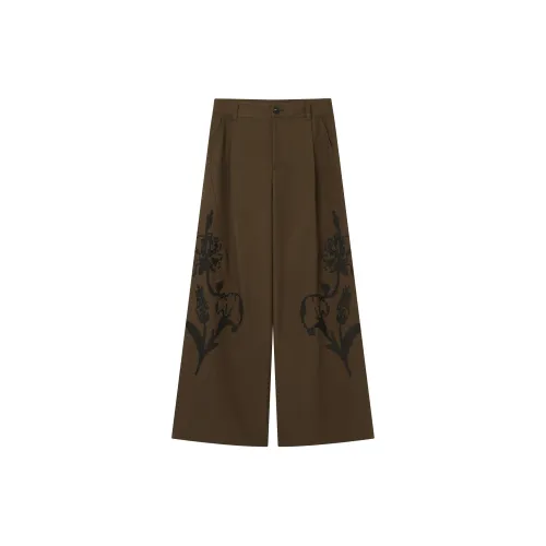 WULISHAONIAN Suit Trousers Unisex Brown