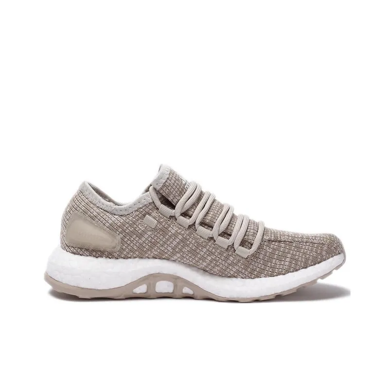 Adidas Pure Boost Cream Coloured White Shoes 'Light White'-1