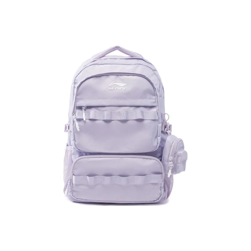 LiNing Polyester Backpack Women's Sea Salt Purple-0