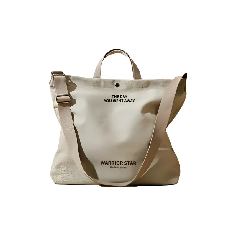 Warrior Canvas Bag, Crossbody Handbag Tubas Unisex Gray/Beige/Black-5