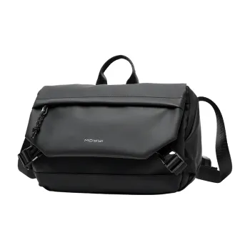 MOYYI PVC Crossbody Bag Large Size Men's Black