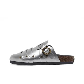 PCCVISION x BBIMP Abrasion Resistant Closed Toe Slippers, Birkenstock Shoes Unisex Silver