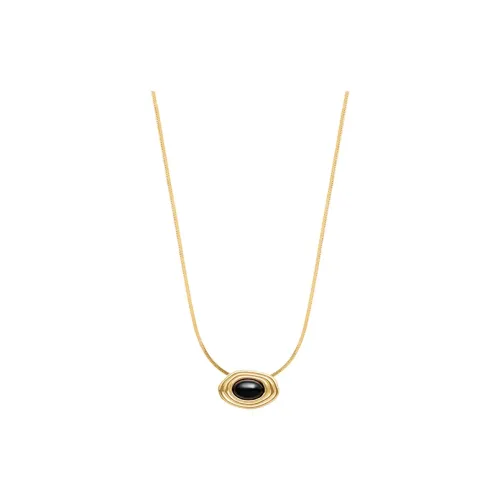 NEVERFAR Black Agate Necklaces Unisex