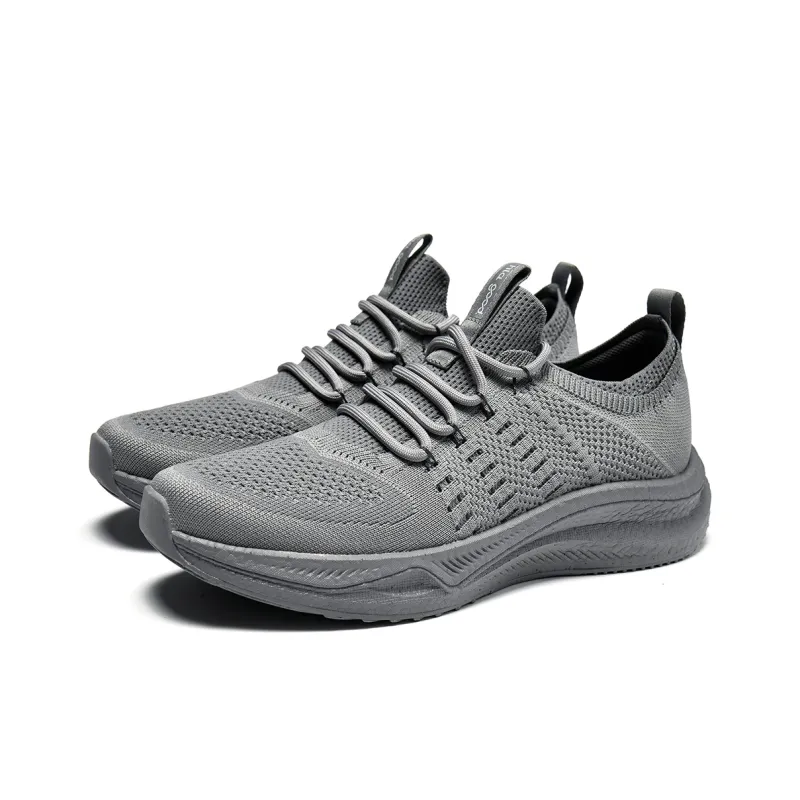 HLA Outdoor Breathable Casual Shoes With Height Increase Running Wear-Resistant Flyknit Athletic Shoes Men's-8