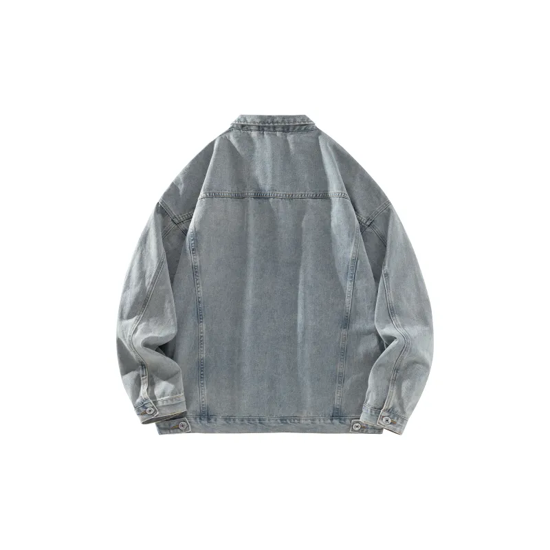 BOBBY ABLEY Denim Jacket Unisex Distressed White Black-11