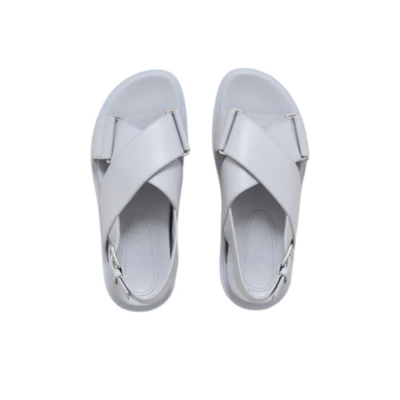 MARNI Fussbett One Strap Sandals Women's White-4