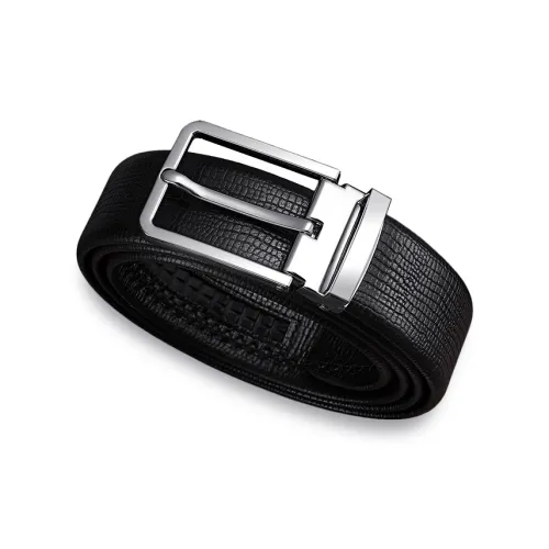 POLOMEISDO Top Grain Cow Leather Minimalist Style Versatile Belt Belt Loop Men's Gunmetal Width: 3.5cm