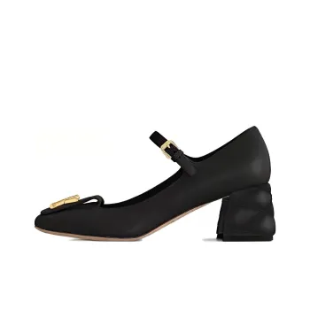 LOUIS VUITTON Shake Chunky Heel Mary Jane Shoes 5.5cm Women's Black