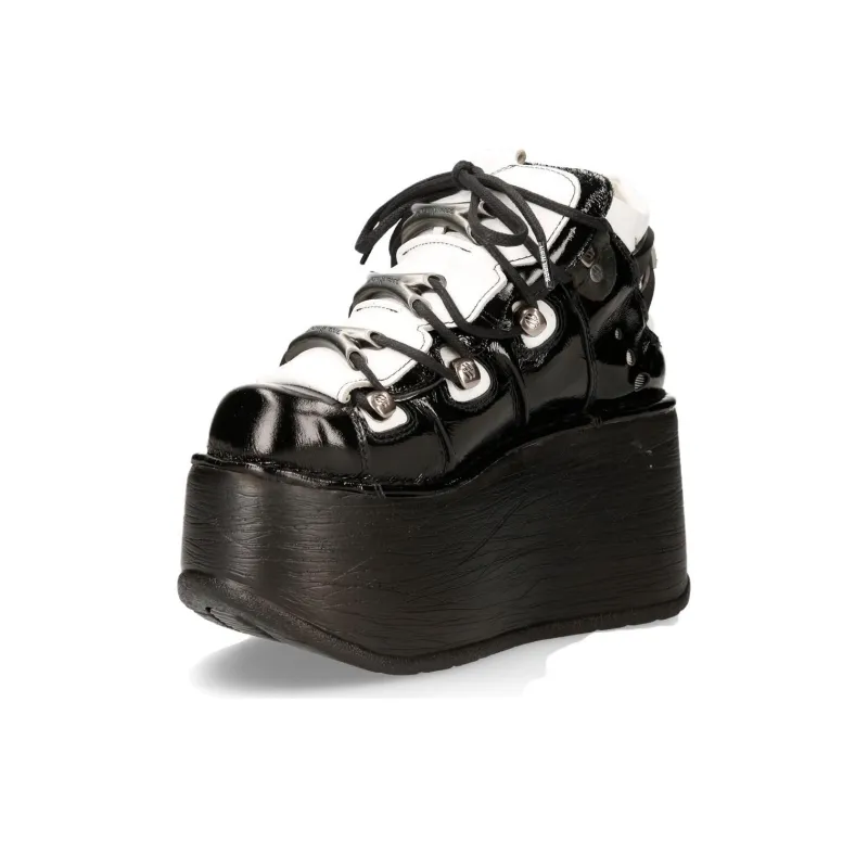 NEW ROCK Low-Top Casual Shoes Women's Black White-2