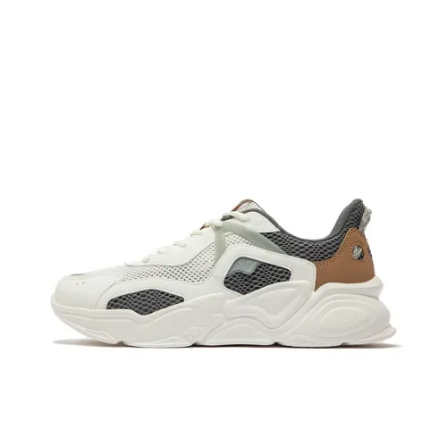 361° Wear-Resistant Low-Top Chunky Sneakers Men's White Gray Brown