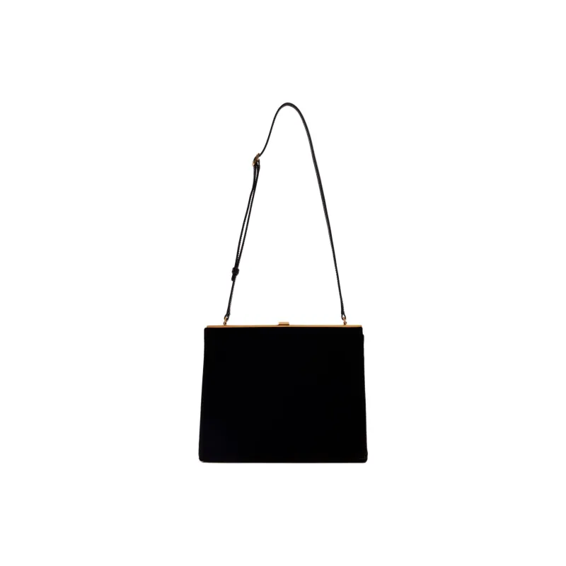 SAINT LAURENT LE ANNE-MARIE Velvet Crossbody Bag Shoulder Bag Small Size Women's Black-0