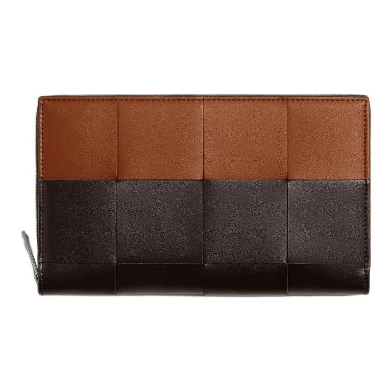 Bottega Veneta Intrecciato Calfskin Wallet Men's Brown Multicolor Wood-0