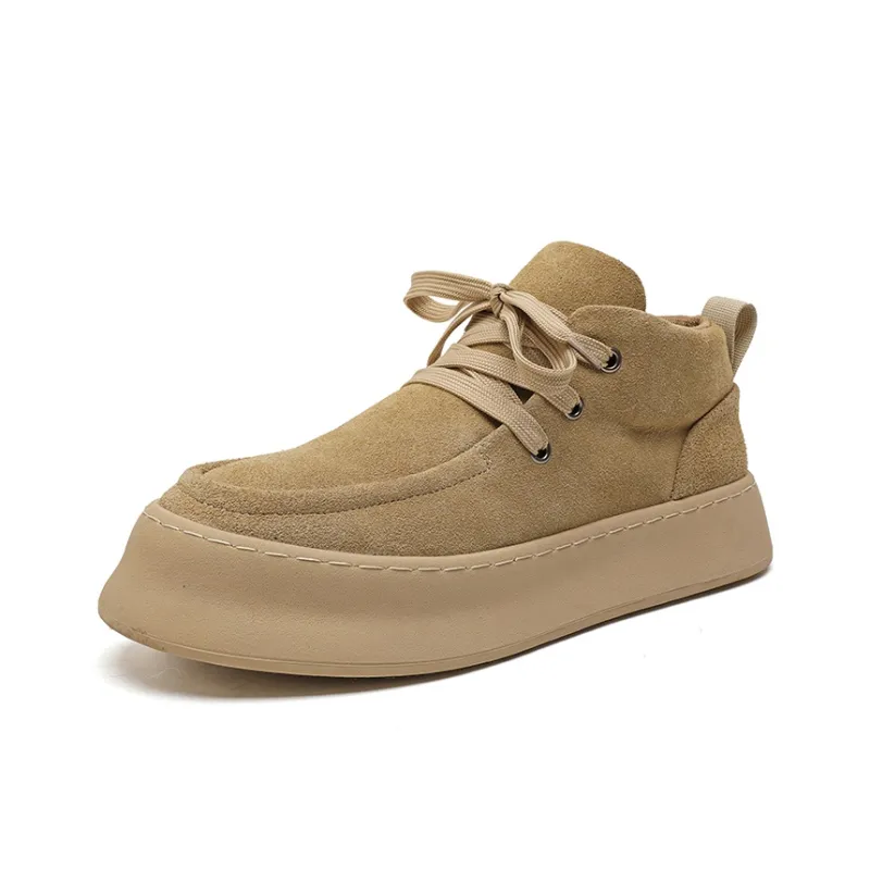 Chi Wolf Casual Shoes Men High Top Black/Yellow/Beige-13