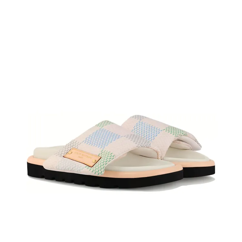 LOUIS VUITTON Pool Pillow Comfort Slip Resistant Slide Slippers Women's Light Pink-3