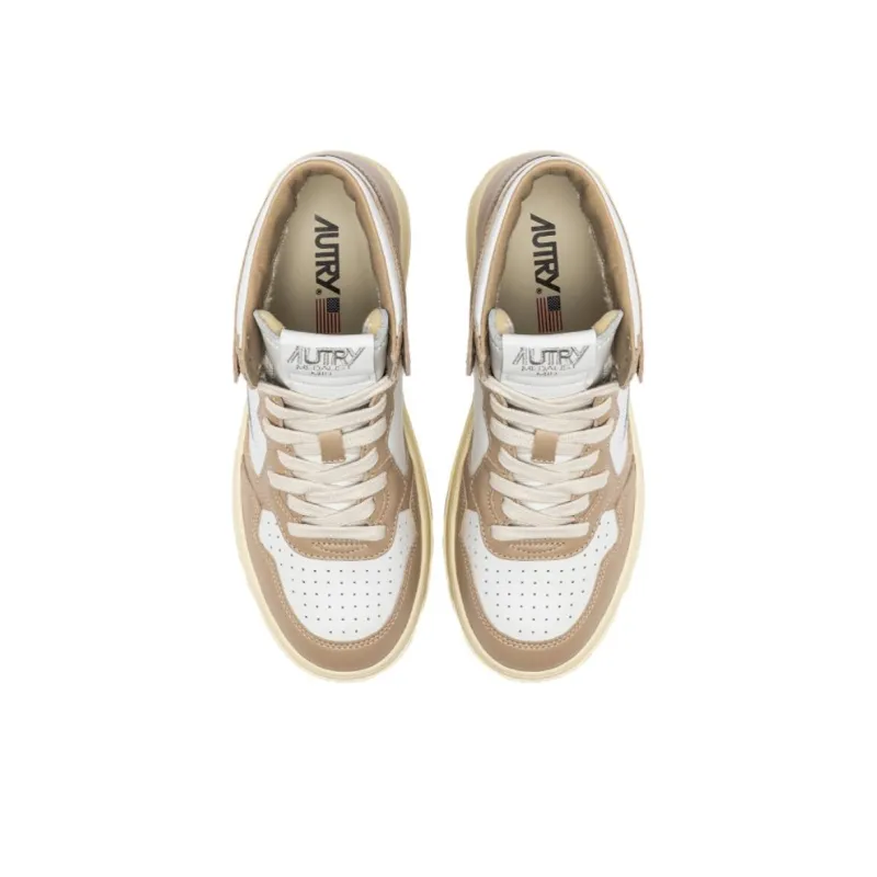 AUTRY High Top Skateboard Shoes Women's White Umber-2