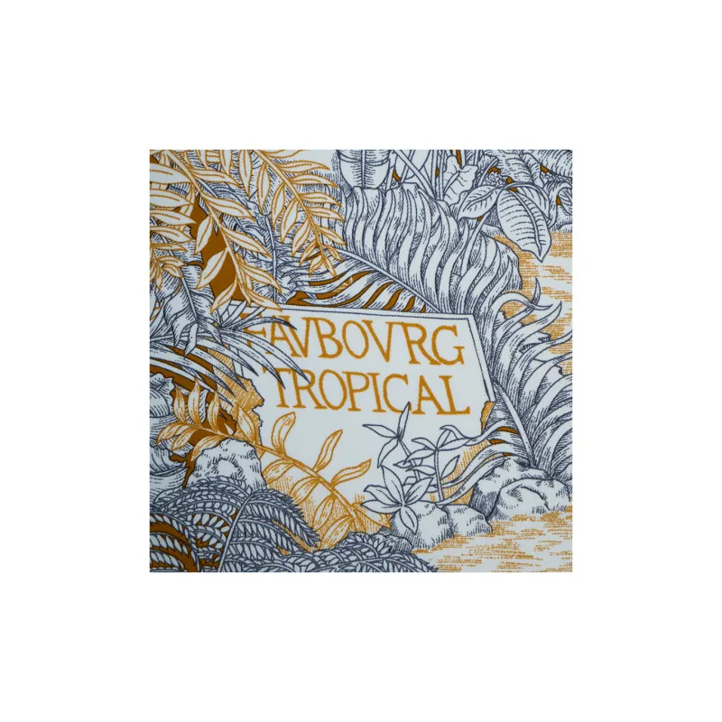 HERMES Silk Silk Scarves Women's Dark Brown/White/Caramel-1