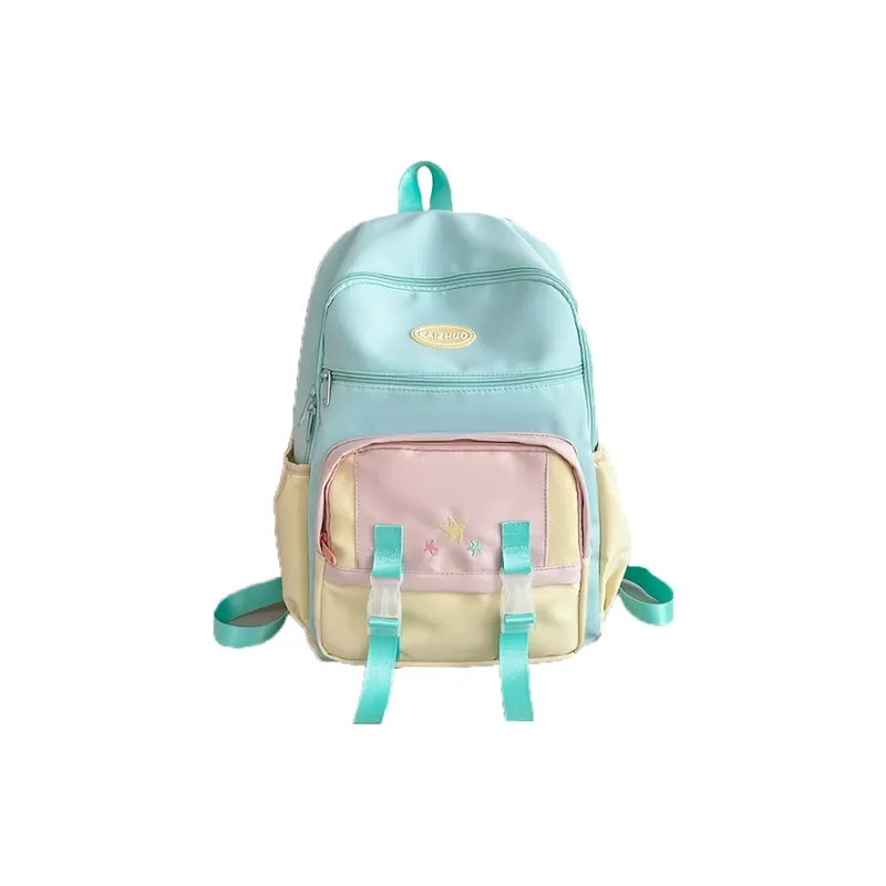 KAKAXI Nylon Backpack Women's Blue/Pink-0