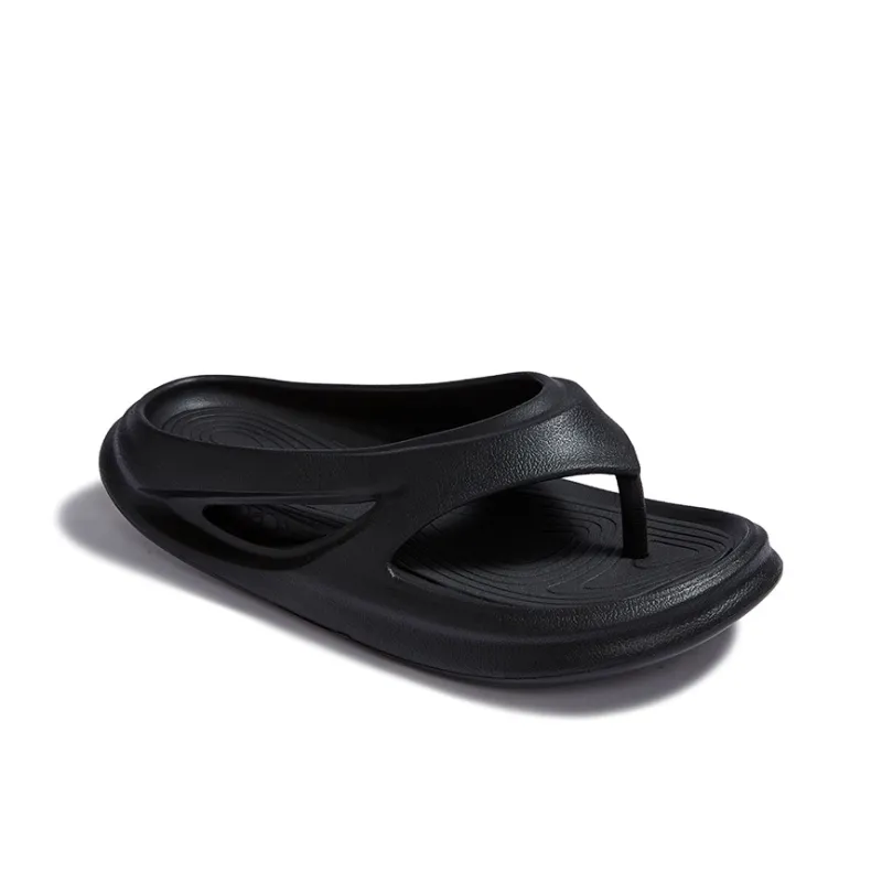 0592 EVA Quiet Slip Resistant Flip Flops Unisex Black-2