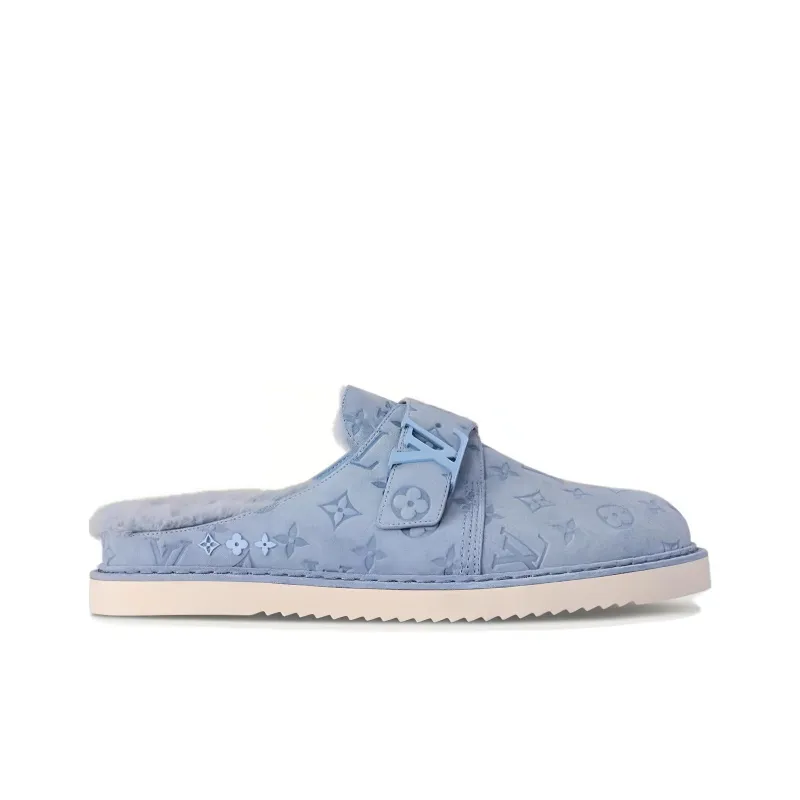 LOUIS VUITTON Easy Rubber Sole Odor Resistant Closed Toe Slippers Men's Blue-1