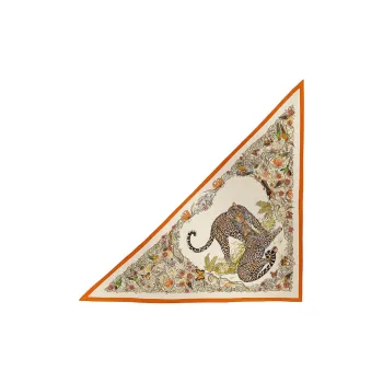 HERMES Cashmere Knit Scarves Unisex Orange