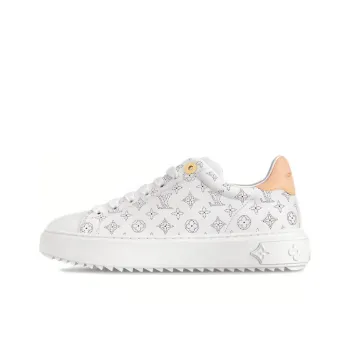 LOUIS VUITTON Time Out Low Top Skateboard Shoes Women's White