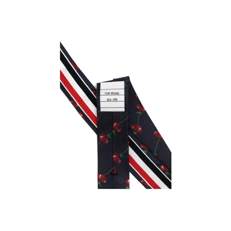 THOM BROWNE Rose Silk Tie-2