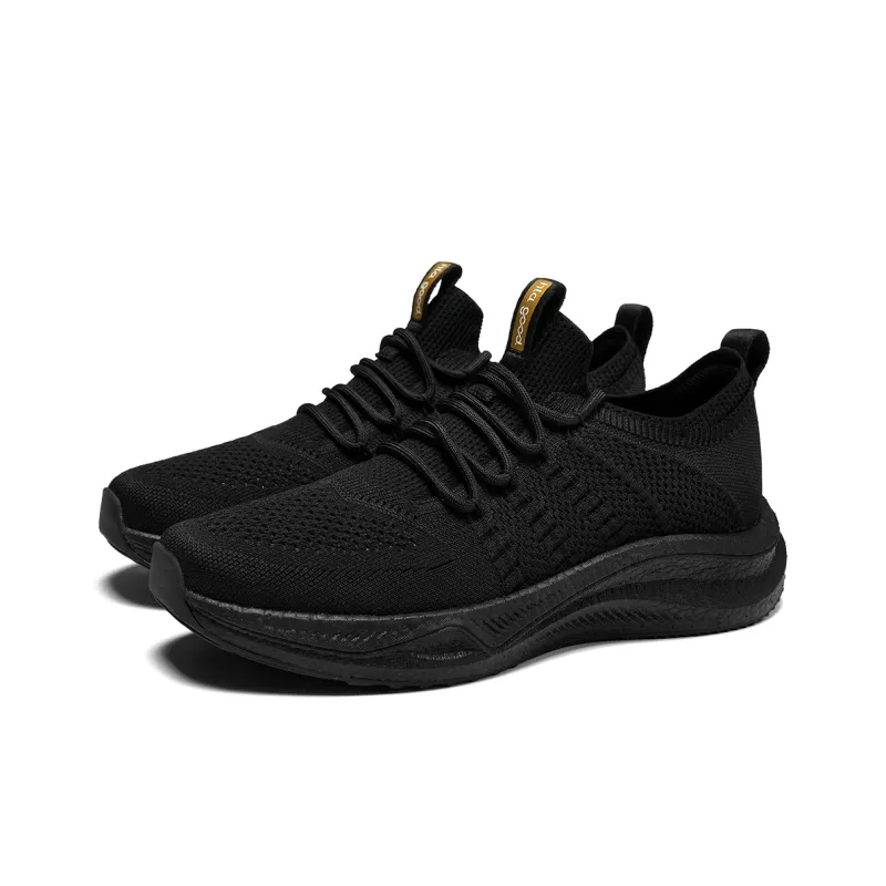HLA Outdoor Breathable Casual Shoes With Height Increase Running Wear-Resistant Flyknit Athletic Shoes Men's-1
