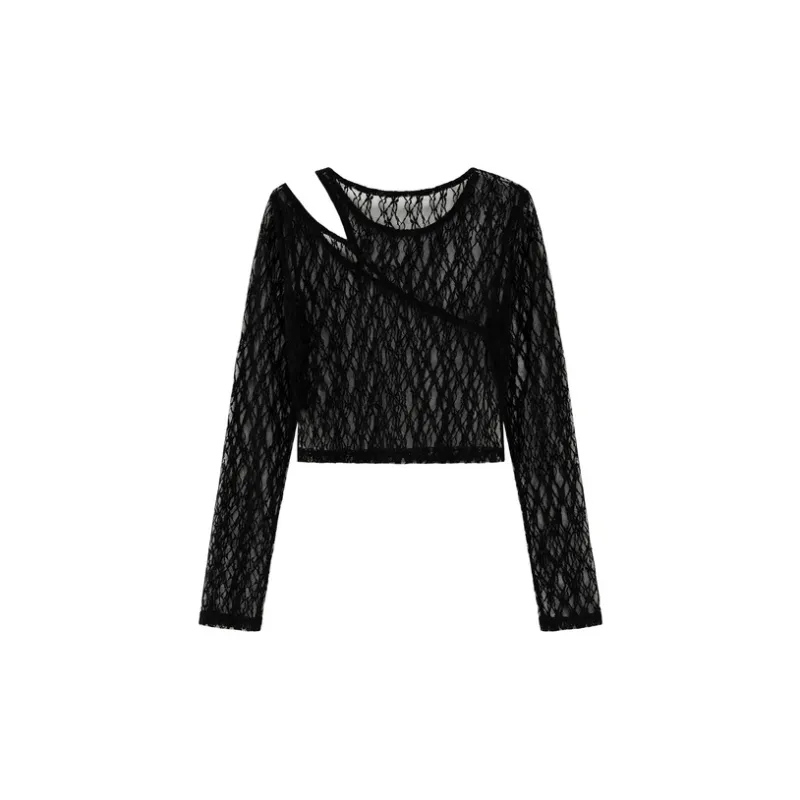 CHUU Lace Chiffon Shirt Women's-2