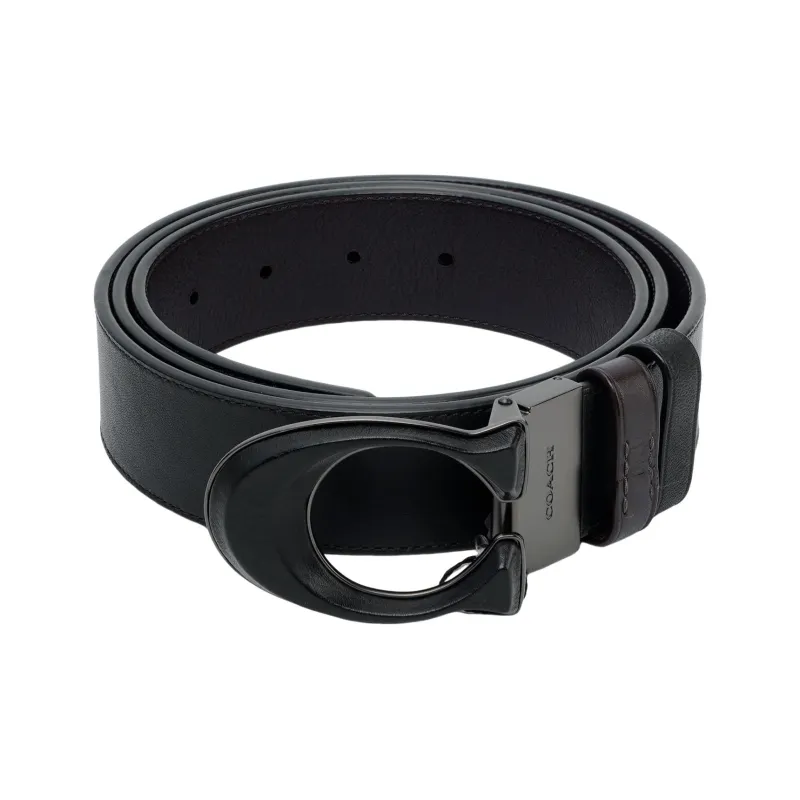 COACH Cow Leather Belts Men's Black Width 3.8cm-2