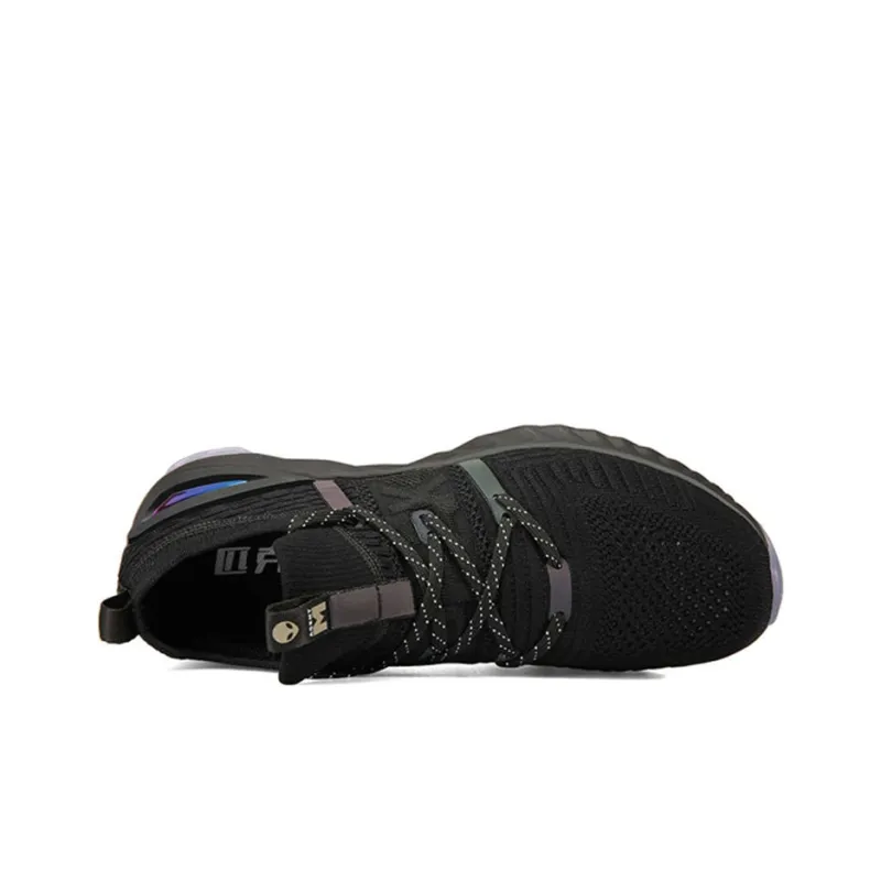HEIYIREN x PEAK Shock Absorbers With Slip Resistant Features Low Top Running Shoes Men's Black-4