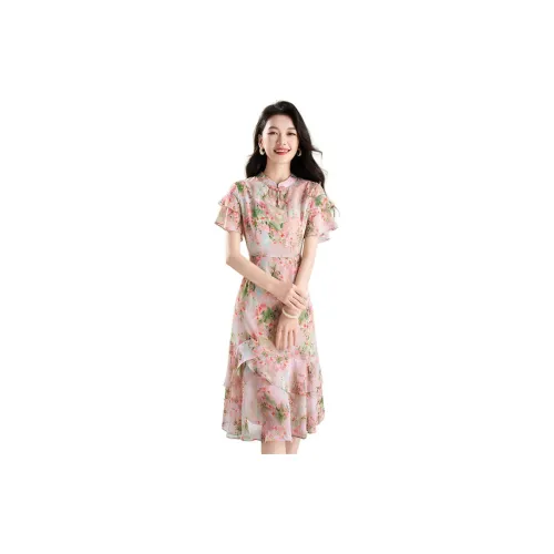 Mylan Short-Sleeved Dresses Women's Pink Floral