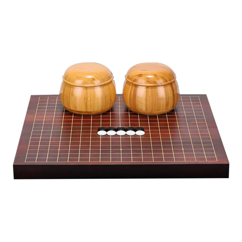 Imono Go Board Double Sided Beginner Set Genuine Yunzi Black White Chinese Chess 2 in 1 Solid Wood Board Games-2