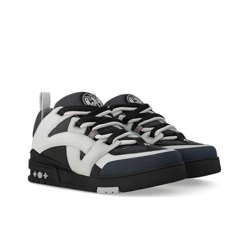 LOUIS VUITTON Skate Low Sneakers Black White-2