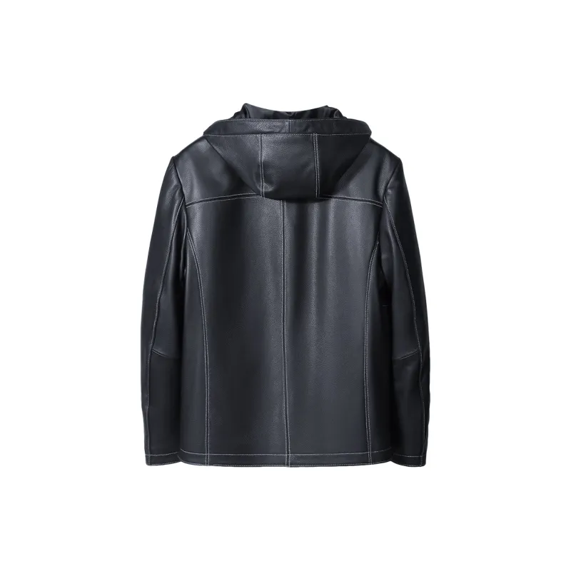 FORTEI Leather Jacket Men's Black-0