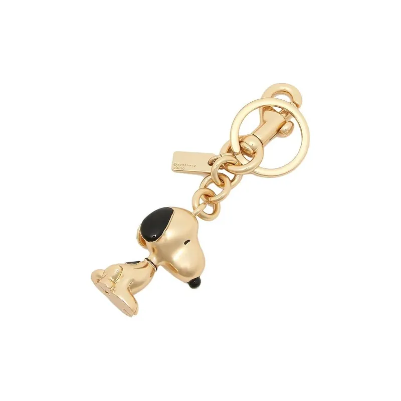 COACH SNOOPY X Peanuts Collaboration Metal Plated Bag Charm Bag Merch Women's Gold-2